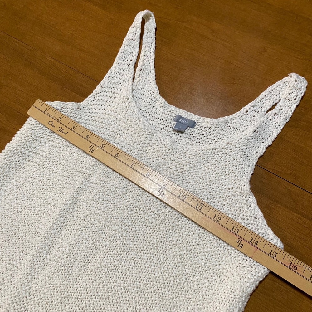 Aerie Cream Ivory Chunky Knit Tank Top Scoop Neck Sleeveless Sweater Boho Small - Picture 3 of 8